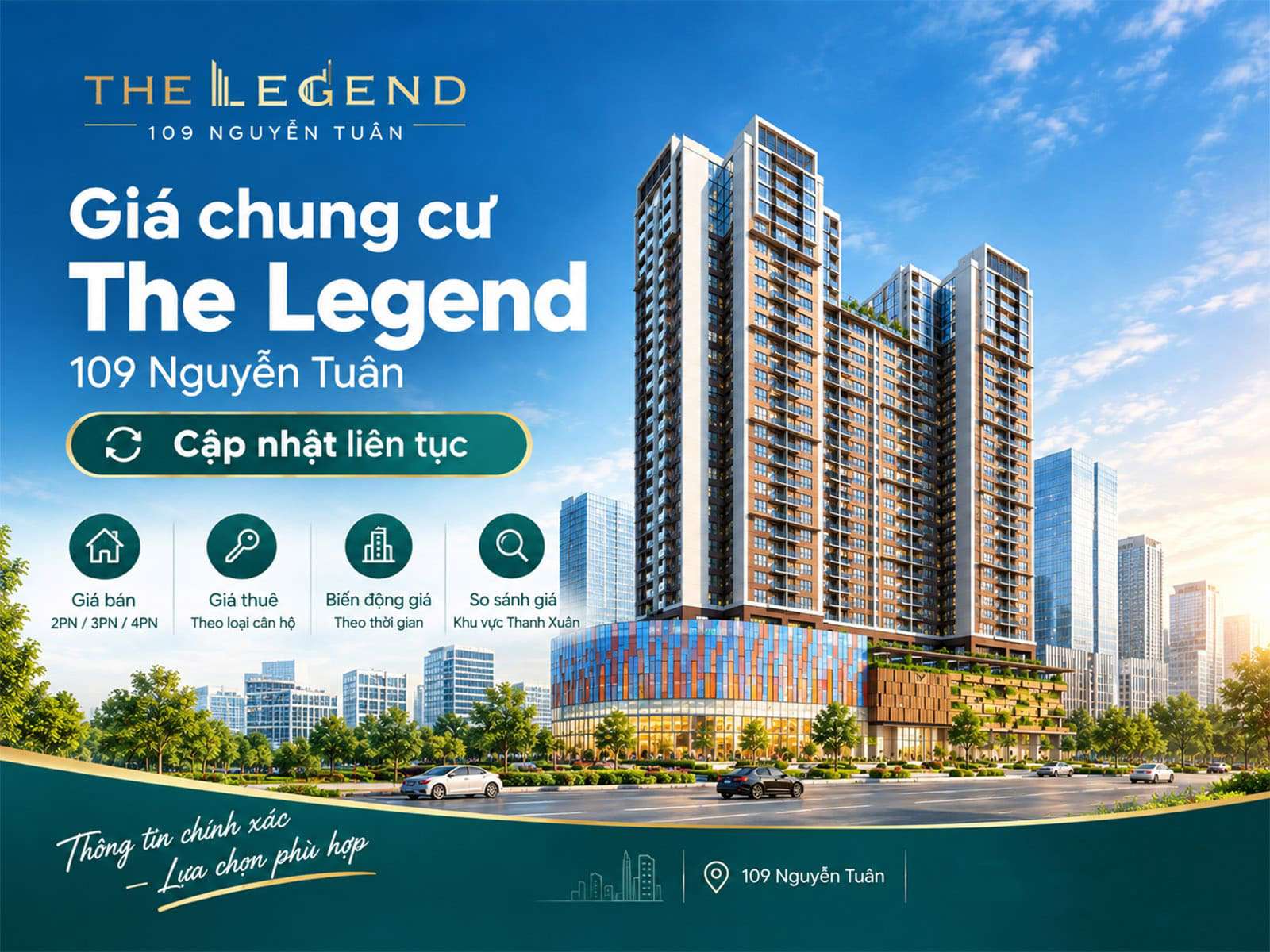 Giá chung cư The Legend 109 Nguyễn Tuân, cập nhật 10/2026