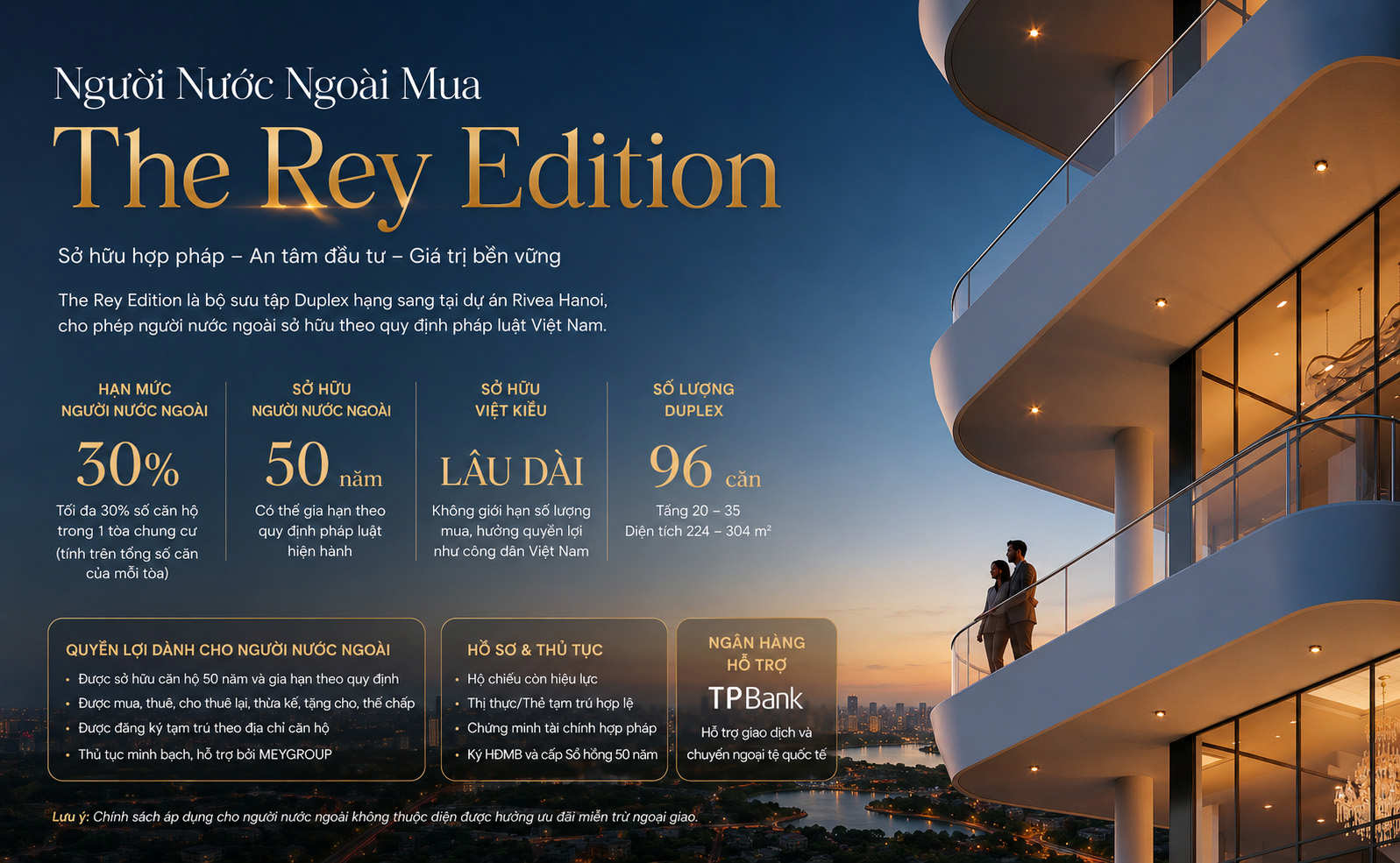 Người Nước Ngoài Mua The Rey Edition: Hạn Mức 30% + 50 Năm