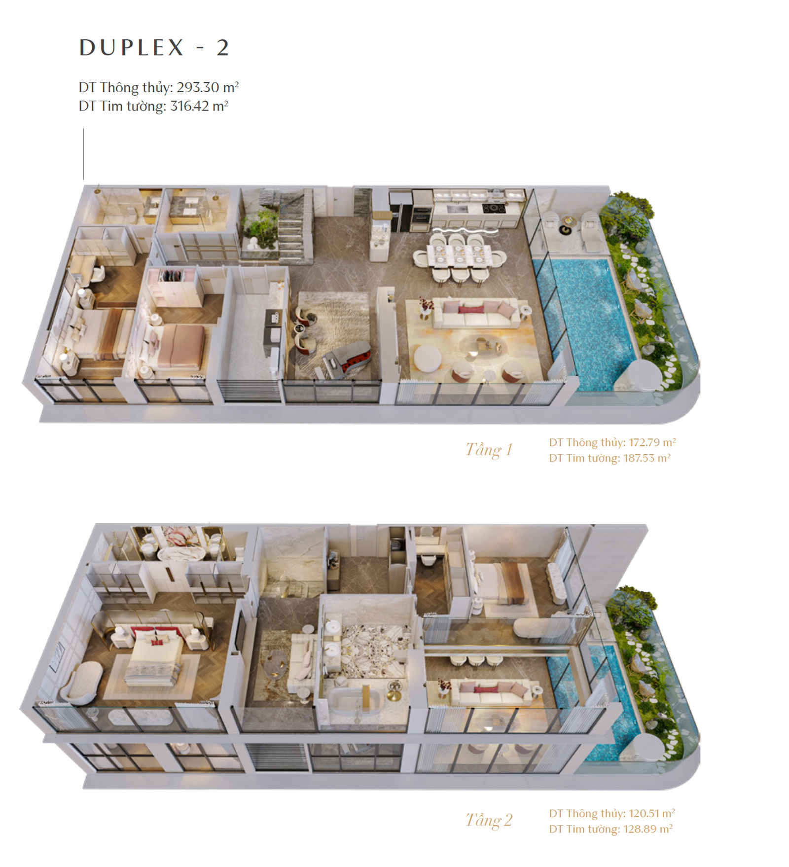Mặt Bằng The Rey Edition: 3 Mẫu Duplex 224-304m²