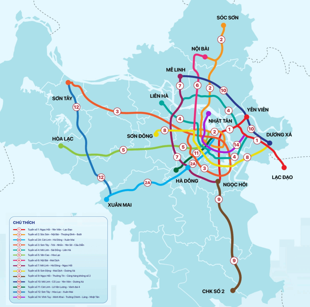 Quy hoạch mạng lưới Metro Hà Nội