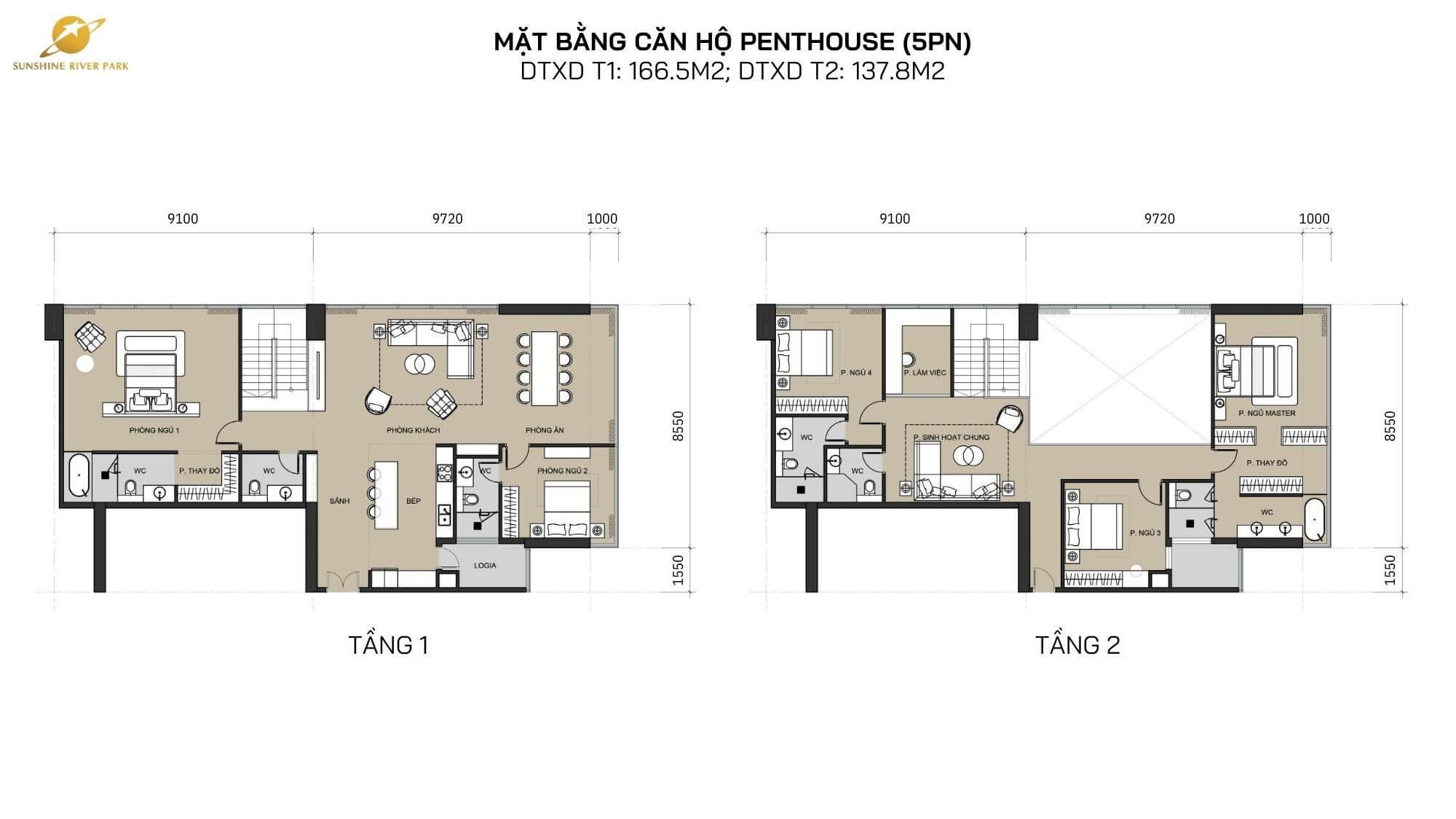 Thiết kế Penthouse Sunshine River Park